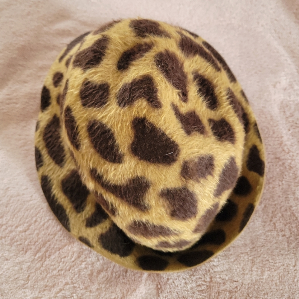 Vintage 1950's Beaver Felt Giraffe Print Hat by Georgette - Picture 6 of 14